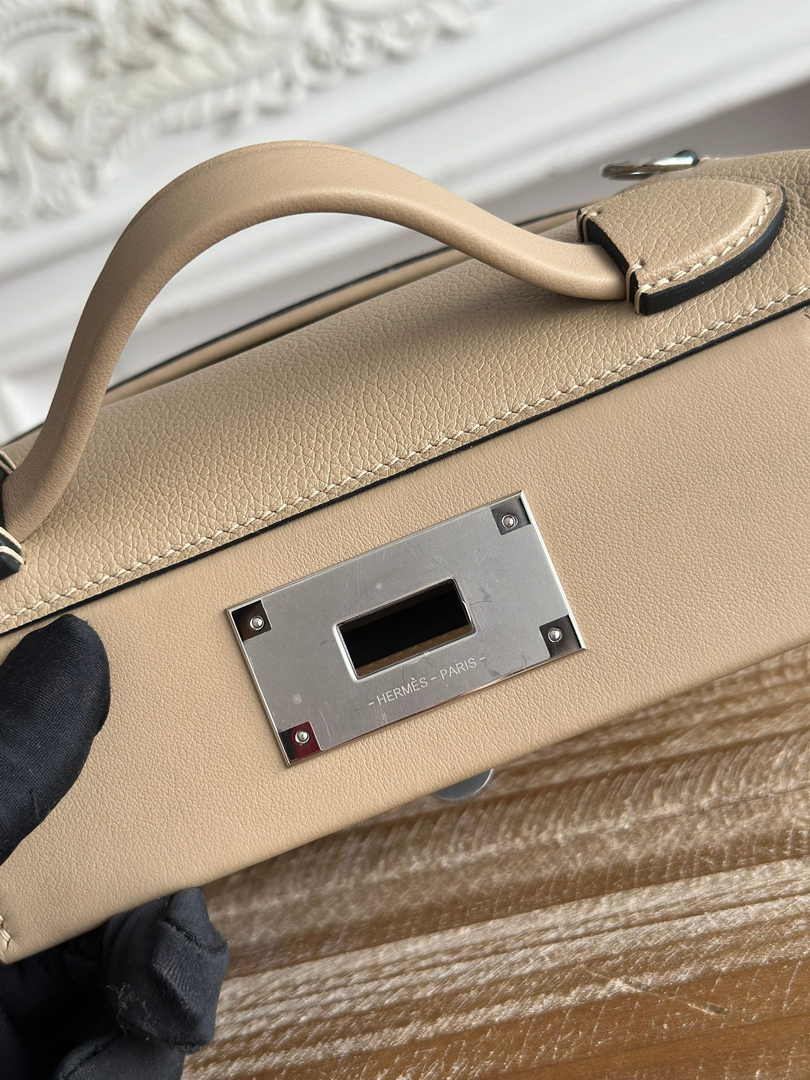 Hermès 24/24 Mini Bag Evercolor Swift Leather Gray Silver