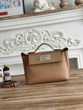 Hermès 24/24 Mini Bag Evercolor Swift Leather Apricot Silver