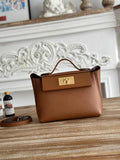 Hermès 24/24 Mini Bag Evercolor Swift Leather Brown Gold