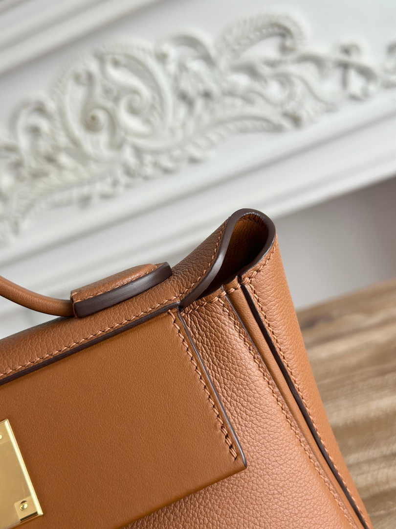 Hermès 24/24 Mini Bag Evercolor Swift Leather Brown Gold