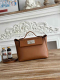 Hermès 24/24 Mini Bag Evercolor Swift Leather Brown Silver
