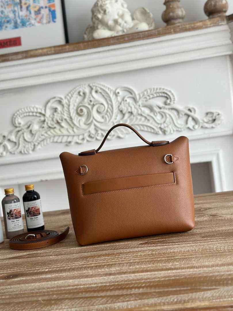 Hermès 24/24 Mini Bag Evercolor Swift Leather Brown Silver