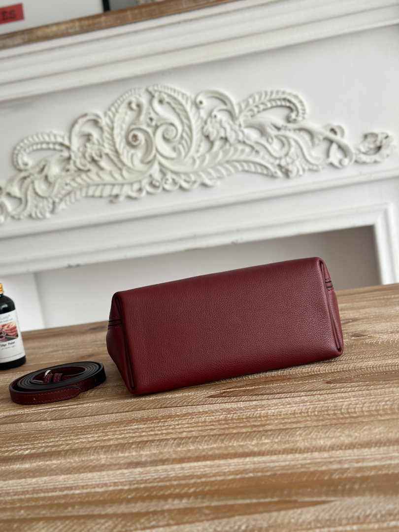 Hermès 24/24 Mini Bag Evercolor Swift Leather Wine Red Silver