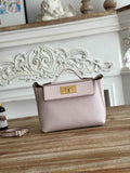 Hermès 24/24 Mini Bag Evercolor Swift Leather Beige Purple Gold