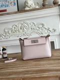 Hermès 24/24 Mini Bag Evercolor Swift Leather Beige Purple Silver