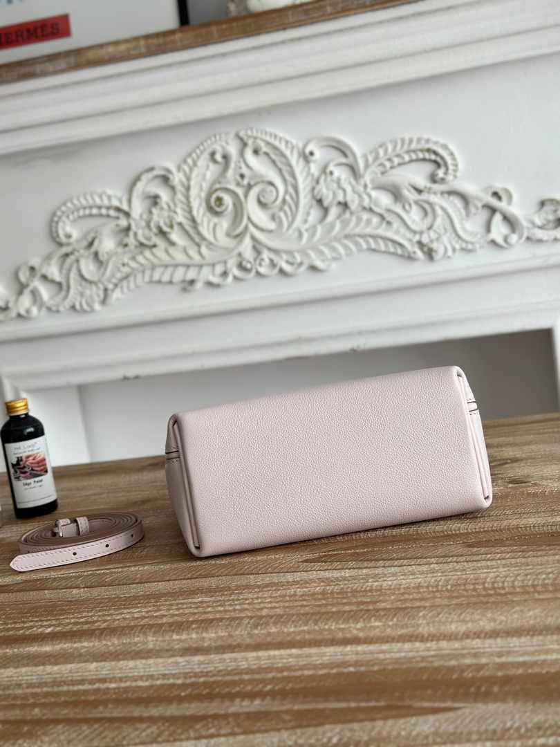 Hermès 24/24 Mini Bag Evercolor Swift Leather Beige Purple Silver