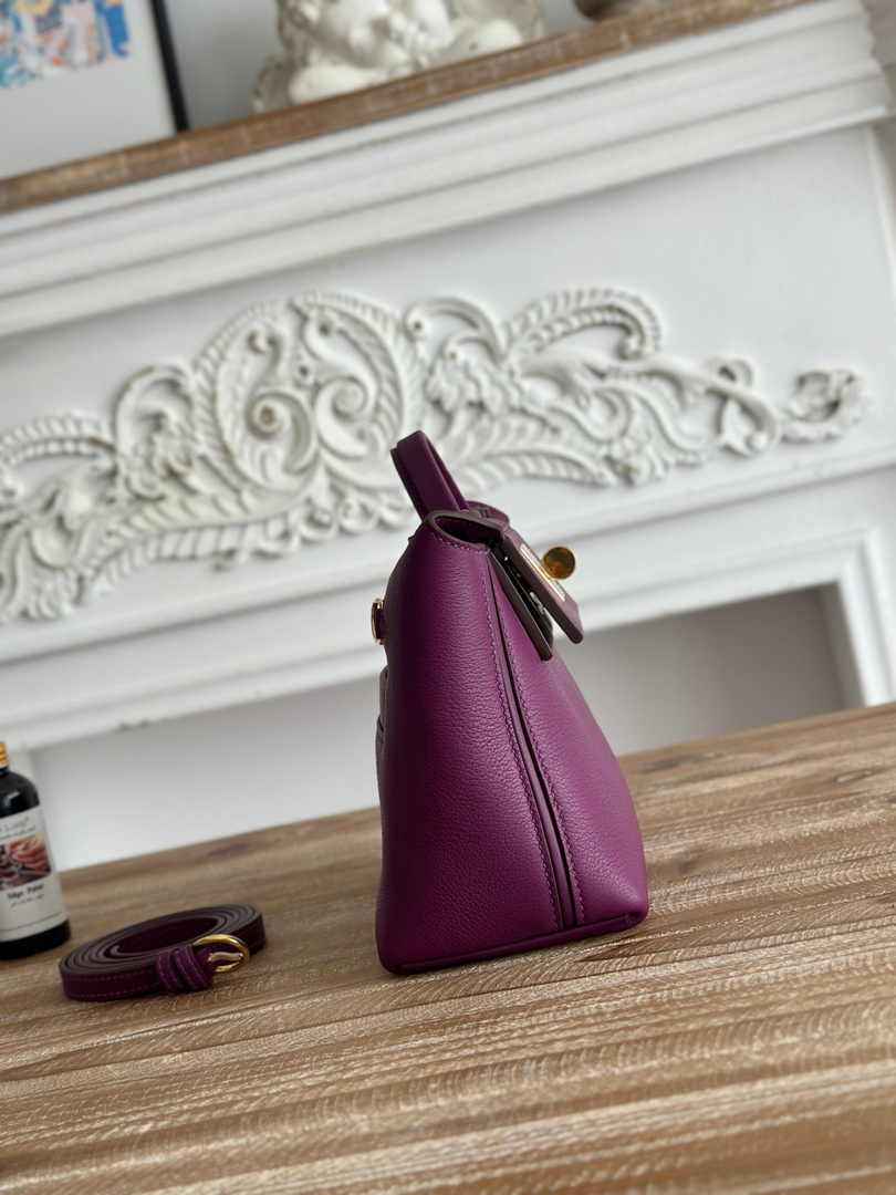 Hermès 24/24 Mini Bag Evercolor Swift Leather Purple Gold