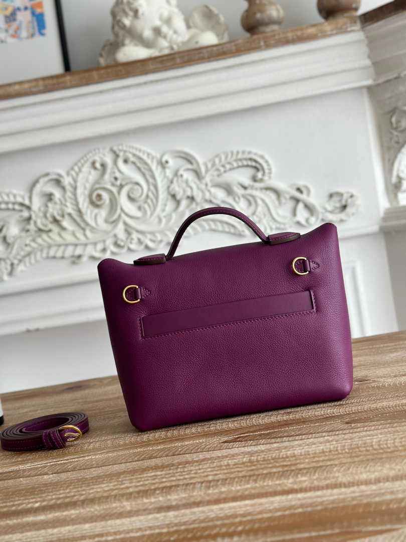 Hermès 24/24 Mini Bag Evercolor Swift Leather Purple Gold
