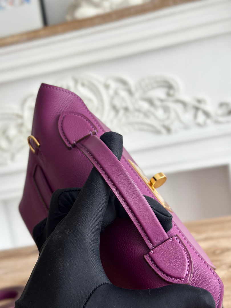 Hermès 24/24 Mini Bag Evercolor Swift Leather Purple Gold