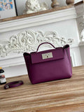 Hermès 24/24 Mini Bag Evercolor Swift Leather Purple Silver