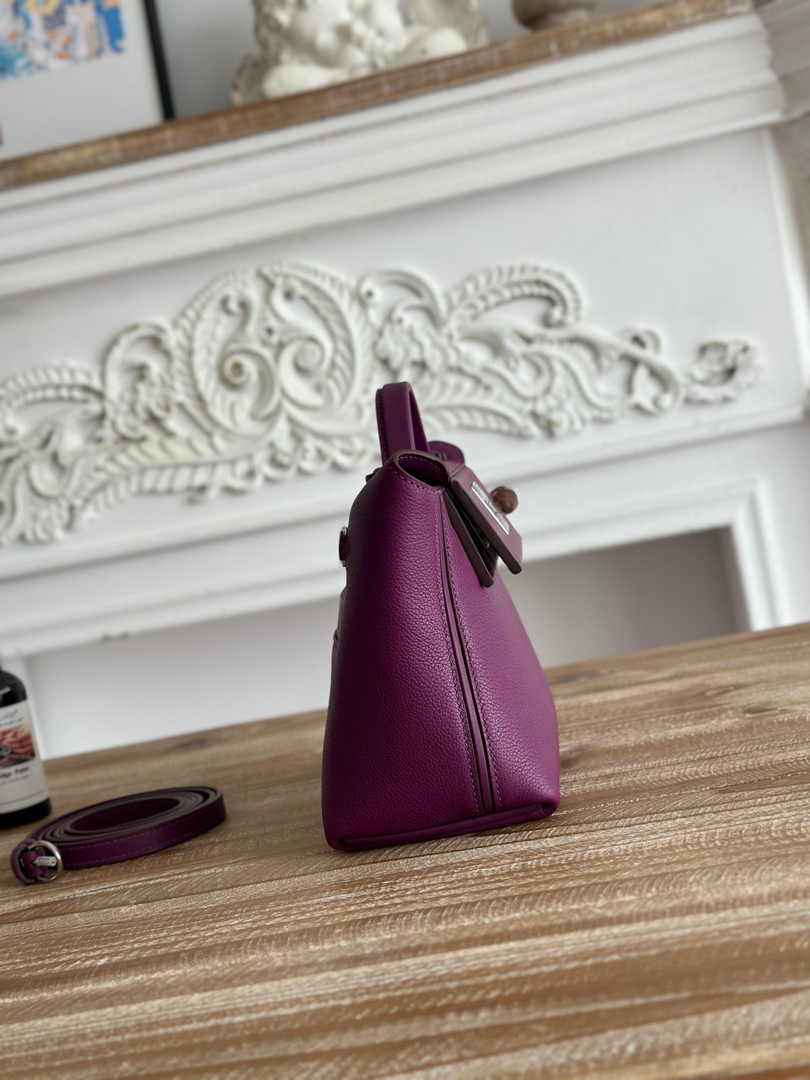 Hermès 24/24 Mini Bag Evercolor Swift Leather Purple Silver