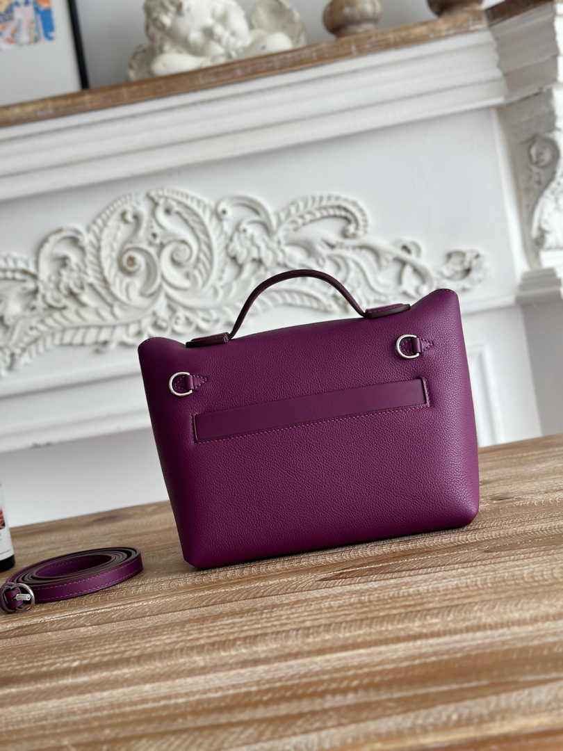 Hermès 24/24 Mini Bag Evercolor Swift Leather Purple Silver