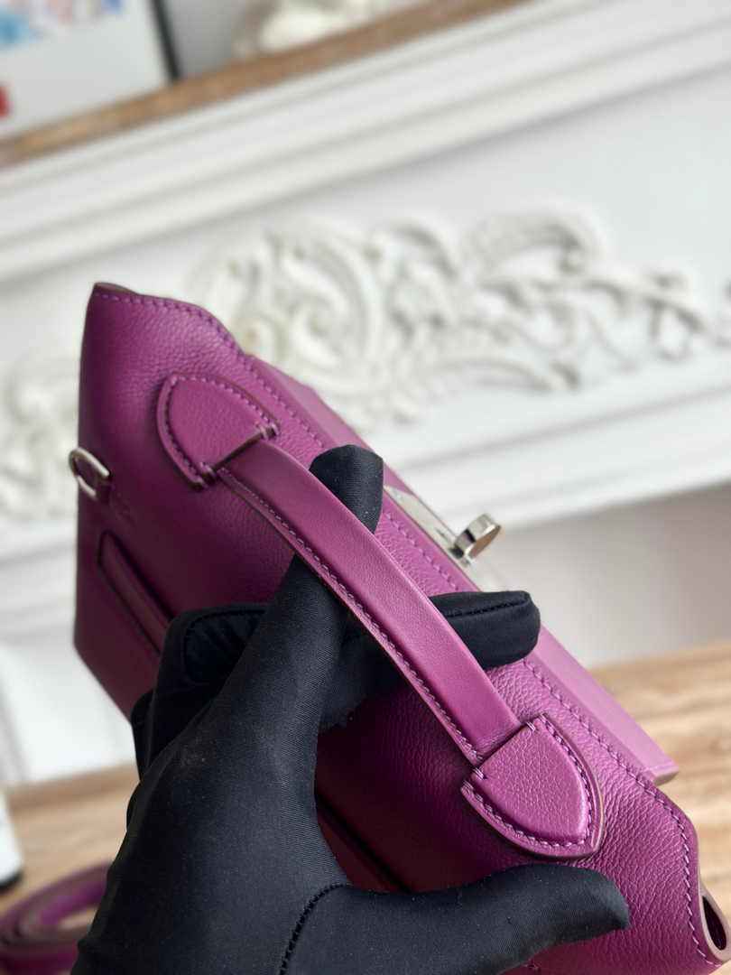 Hermès 24/24 Mini Bag Evercolor Swift Leather Purple Silver