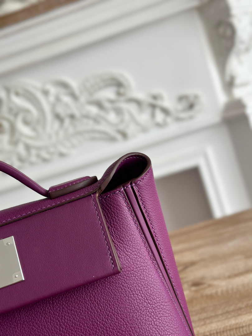 Hermès 24/24 Mini Bag Evercolor Swift Leather Purple Silver