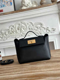 Hermès 24/24 Mini Bag Evercolor Swift Leather Black Gold