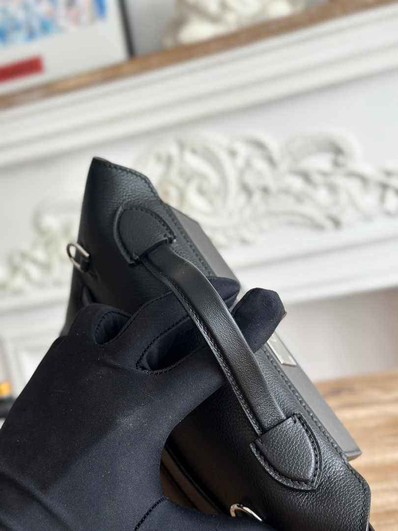 Hermès 24/24 Mini Bag Evercolor Swift Leather Black Silver