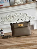 Hermès 24/24 Mini Bag Evercolor Swift Leather Dark Gray Gold