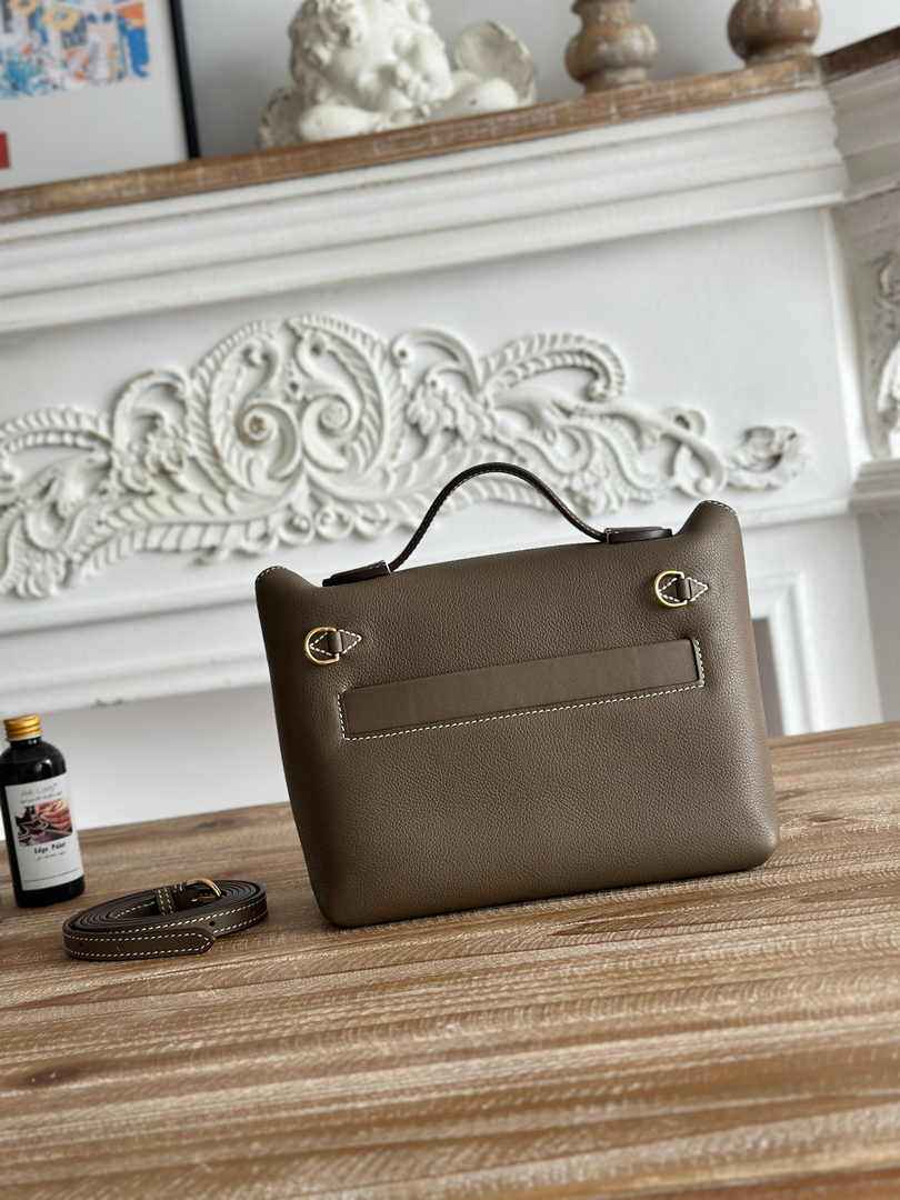 Hermès 24/24 Mini Bag Evercolor Swift Leather Dark Gray Gold