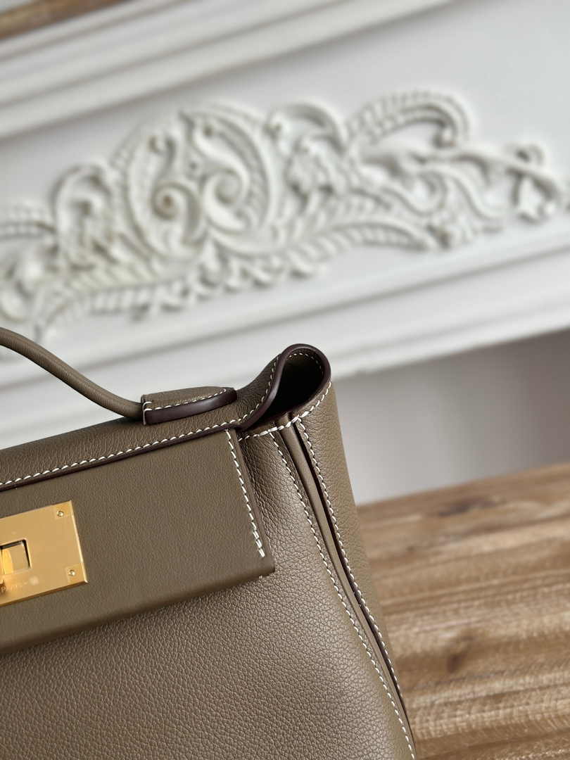 Hermès 24/24 Mini Bag Evercolor Swift Leather Dark Gray Gold