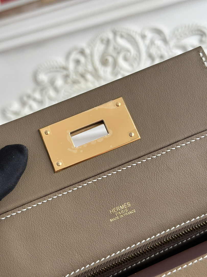 Hermès 24/24 Mini Bag Evercolor Swift Leather Dark Gray Gold