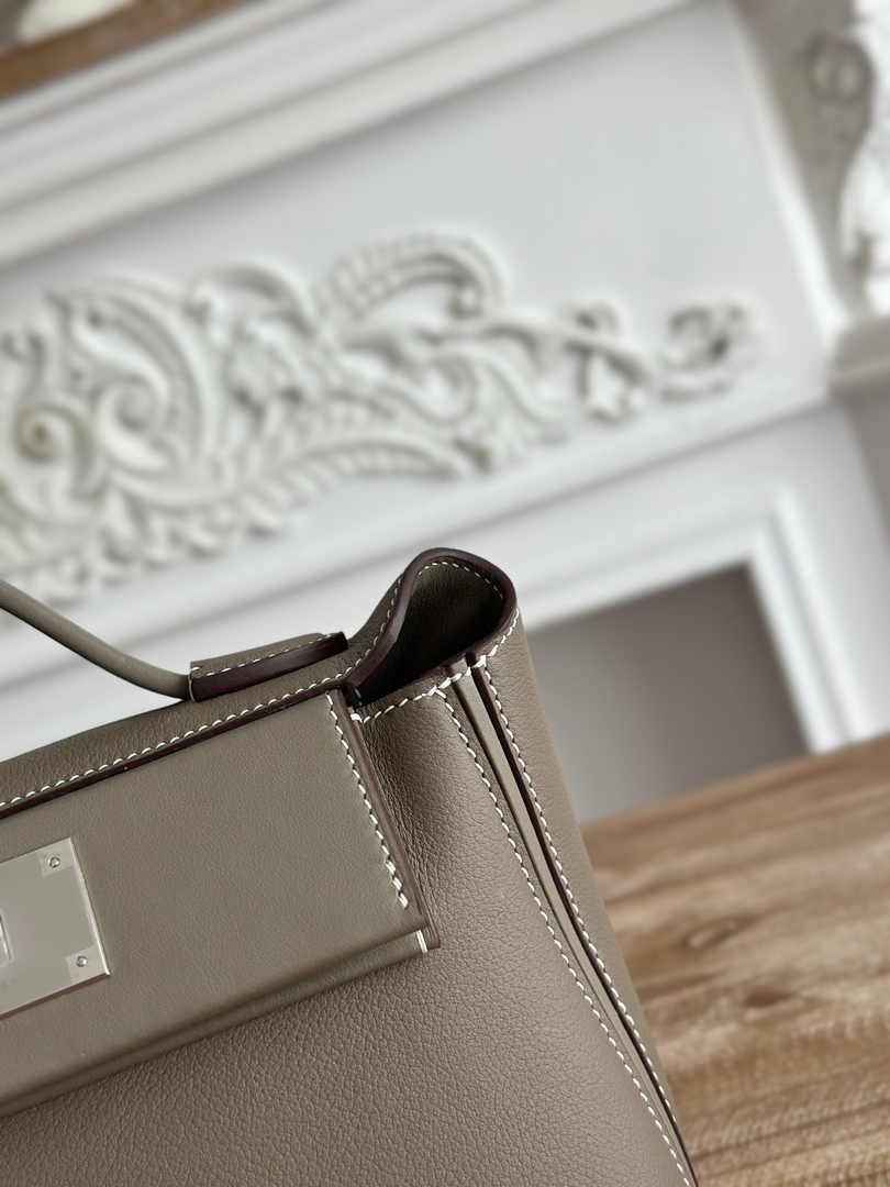 Hermès 24/24 Mini Bag Evercolor Swift Leather Dark Gray Silver