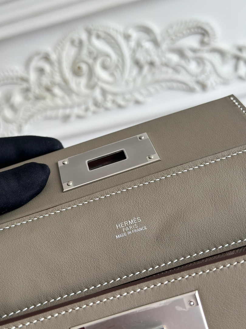 Hermès 24/24 Mini Bag Evercolor Swift Leather Dark Gray Silver