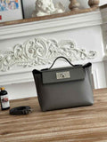 Hermès 24/24 Mini Bag Evercolor Swift Gray Leather Silver