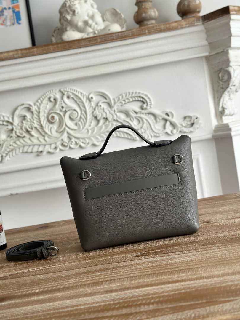 Hermès 24/24 Mini Bag Evercolor Swift Gray Leather Silver