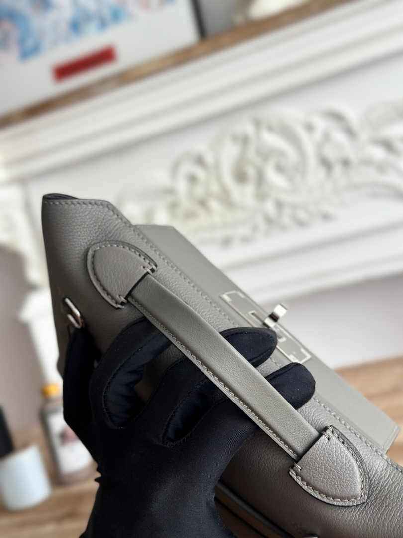 Hermès 24/24 Mini Bag Evercolor Swift Gray Leather Silver
