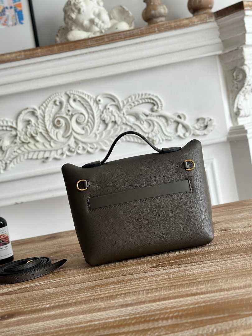 Hermès 24/24 Mini Bag Gray Evercolor Swift Leather Gold