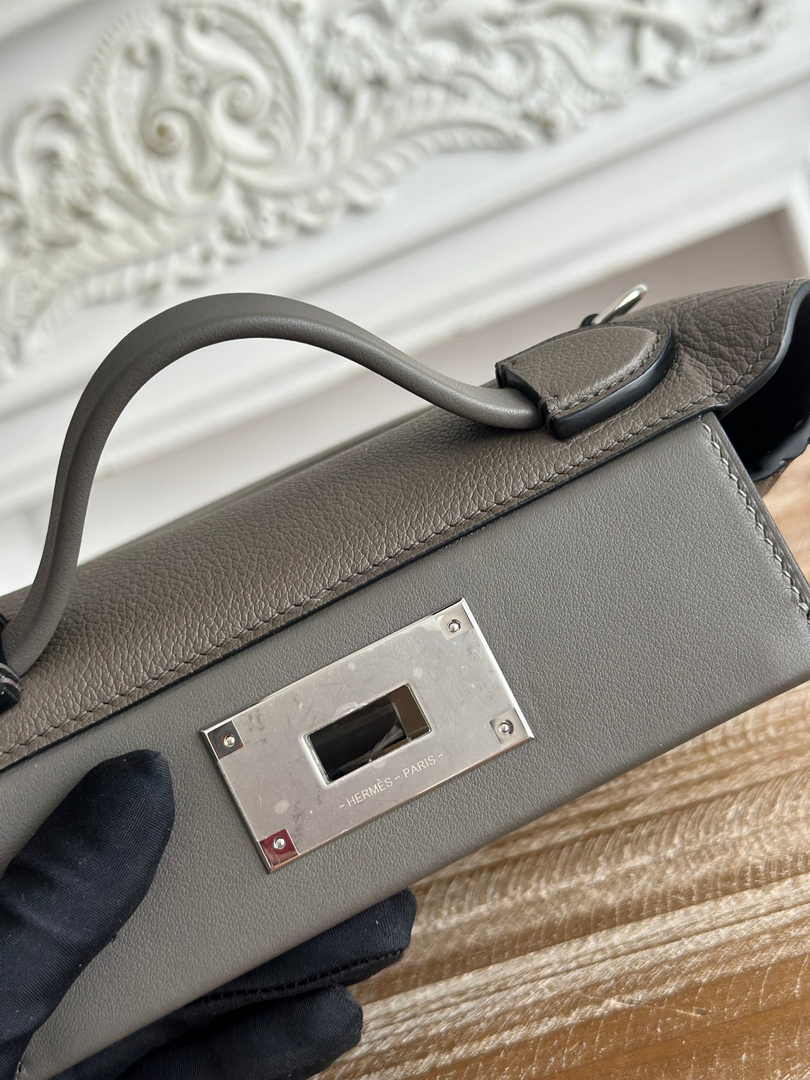 Hermès 24/24 Mini Bag Gray Evercolor Swift Leather Silver