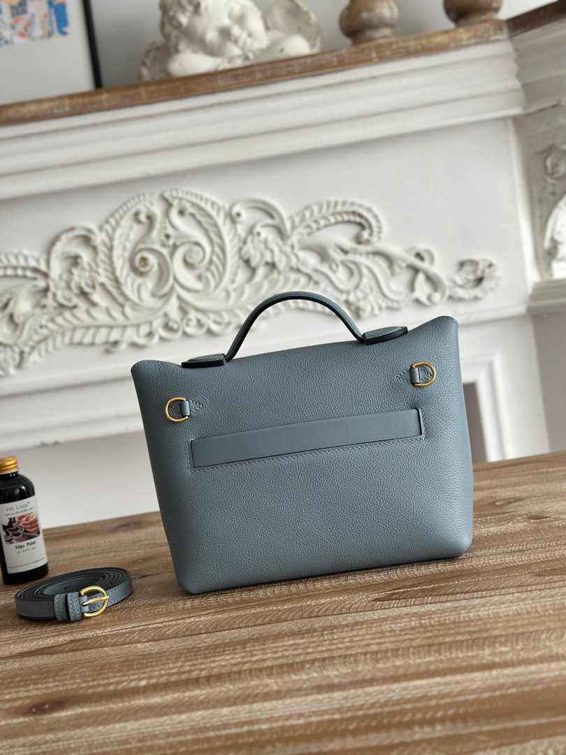 Hermès 24/24 Mini Bag Blue Evercolor Swift Leather Gold