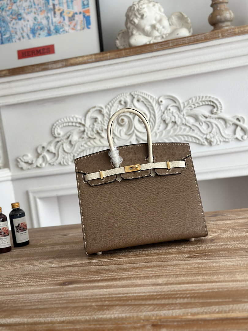 Hermès Birkin 25 Bag Gray Beige Epsom Leather
