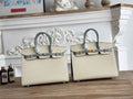 Hermès Birkin 25 Bag Beige Blue Epsom Leather
