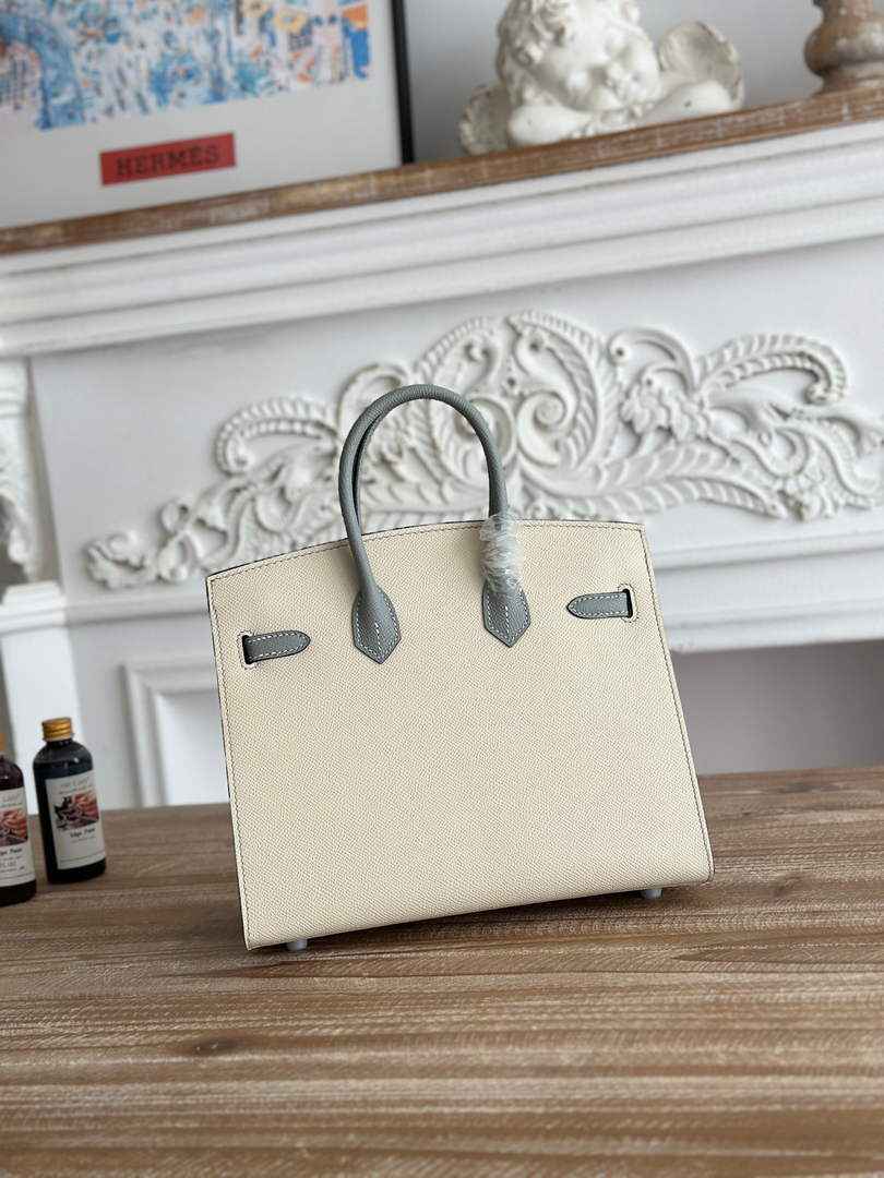 Hermès Birkin 25 Bag Beige Blue Epsom Leather