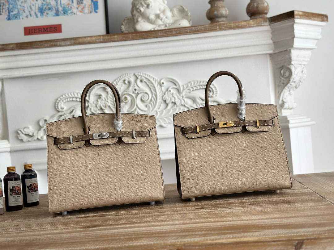 Hermès Birkin 25 Bag Light Gray Epsom Leather