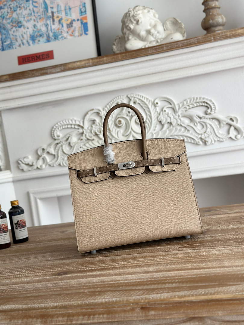 Hermès Birkin 25 Bag Light Gray Epsom Leather