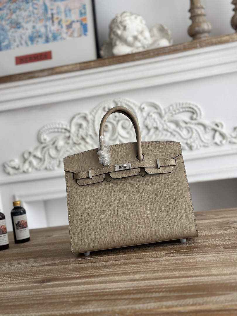 Hermès Birkin 25 Bag Light Gray Epsom Leather H625650