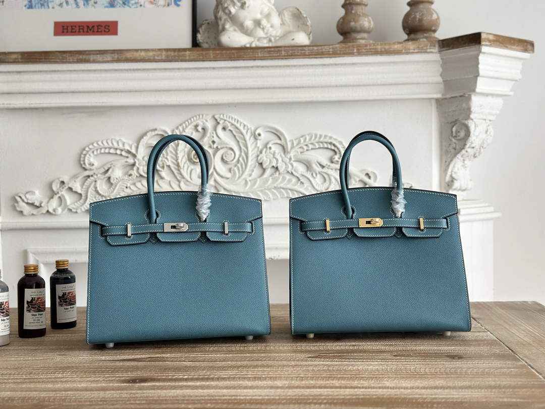 Hermès Birkin 25 Bag Blue Epsom Leather H625654