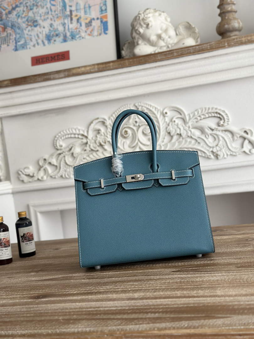 Hermès Birkin 25 Bag Blue Epsom Leather H625654