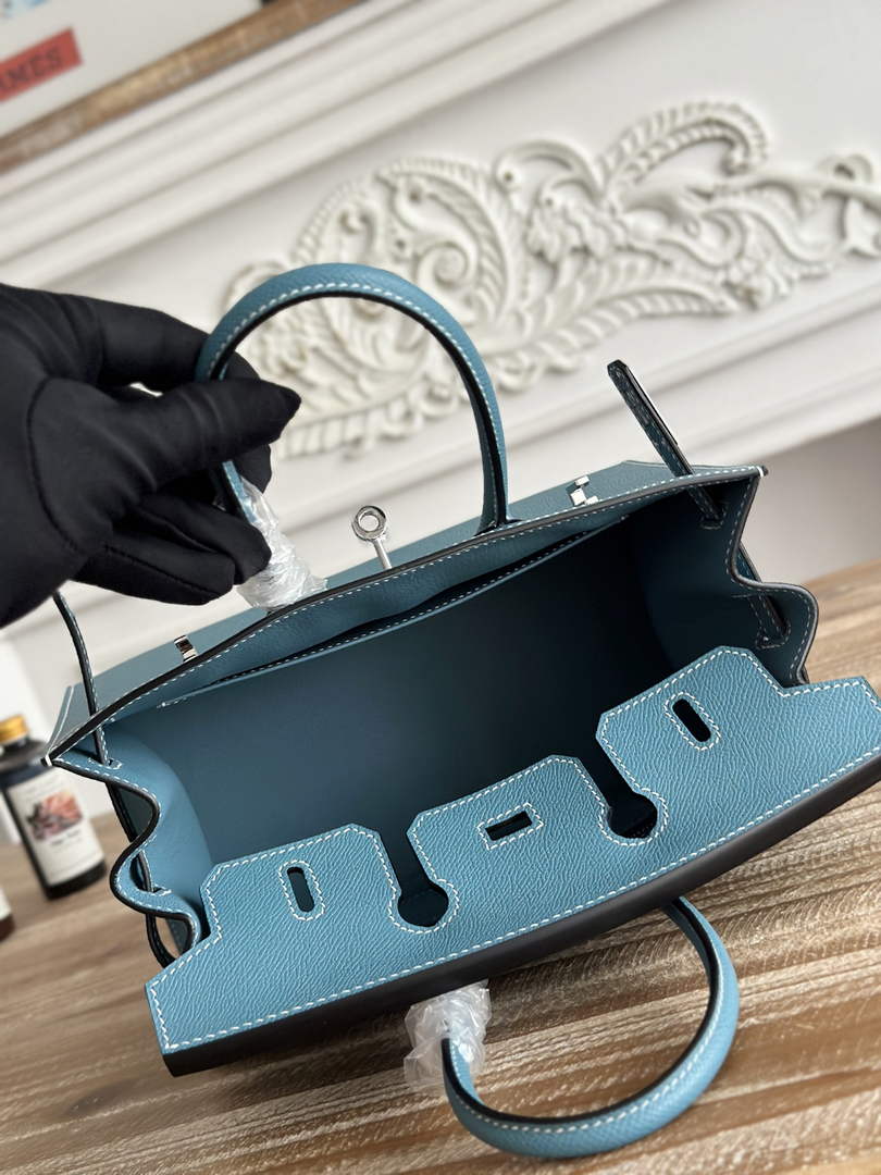 Hermès Birkin 25 Bag Blue Epsom Leather H625654