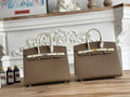Hermès Birkin 25 Bag Gray Beige Epsom Leather