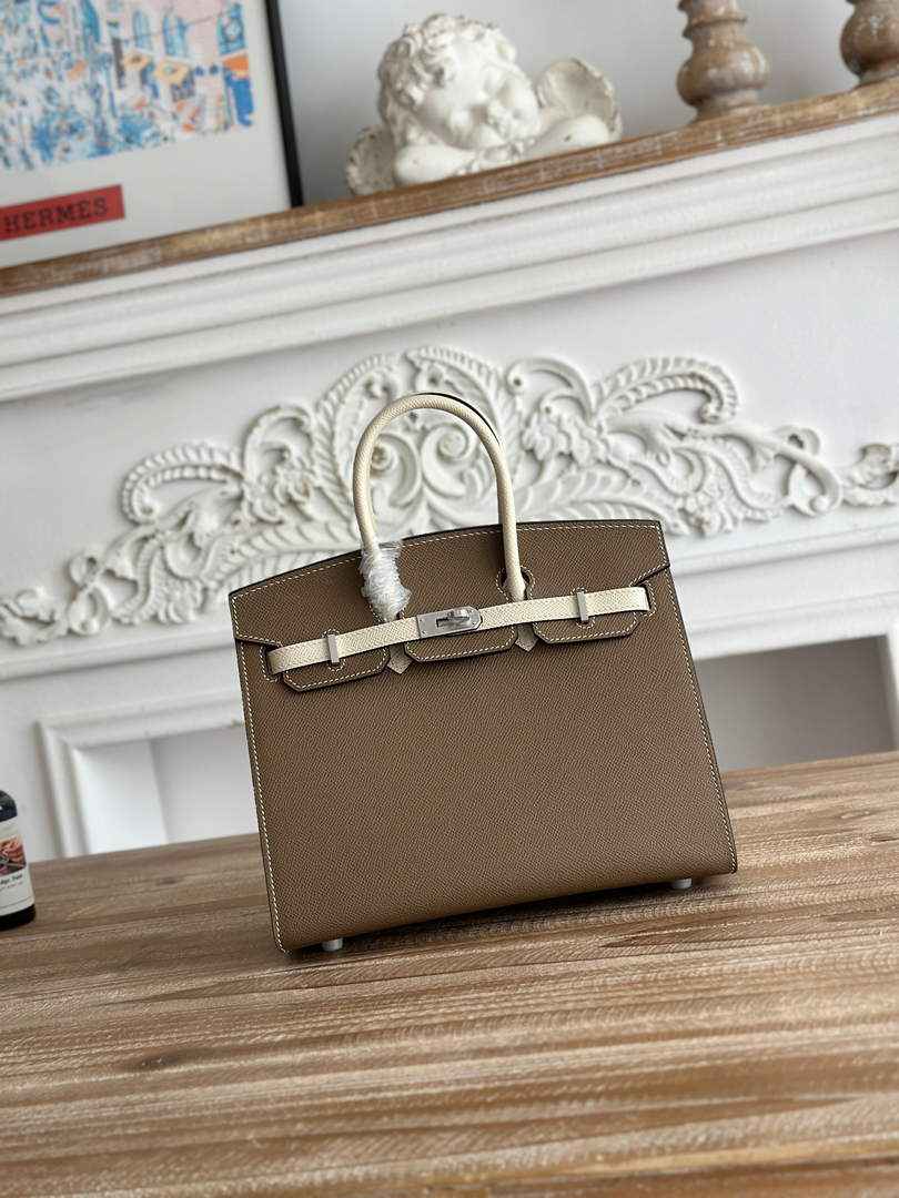 Hermès Birkin 25 Bag Gray Beige Epsom Leather