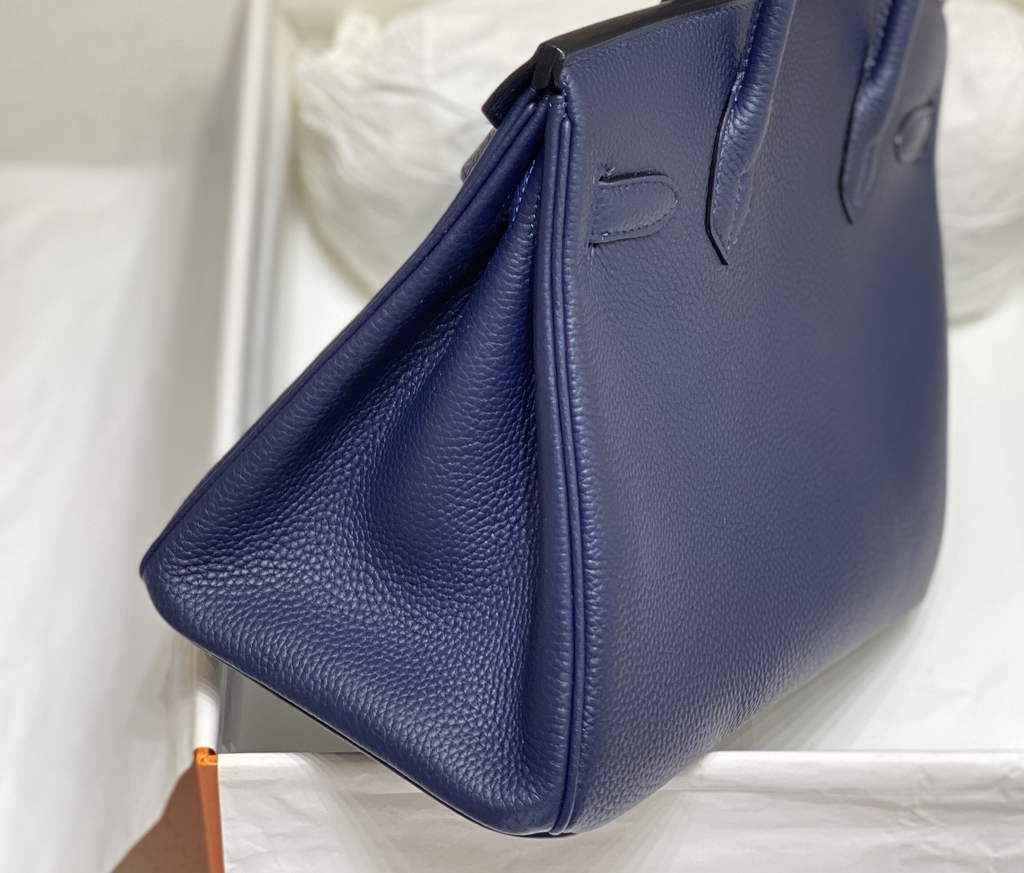 Hermès Birkin 30cm Navy blue Togo Gold Hardware
