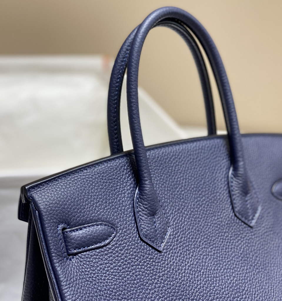 Hermès Birkin 30cm Navy blue Togo Gold Hardware