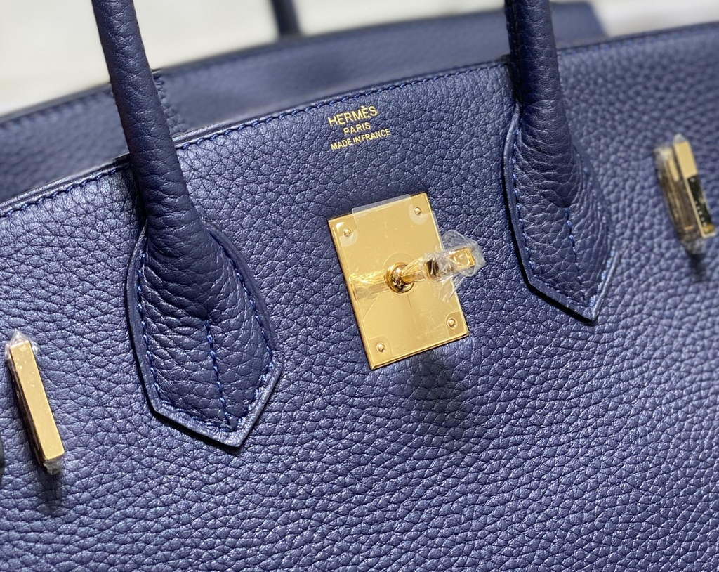 Hermès Birkin 30cm Navy blue Togo Gold Hardware