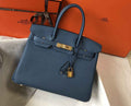 Hermès Birkin 30cm Navy Blue Togo Gold Hardware