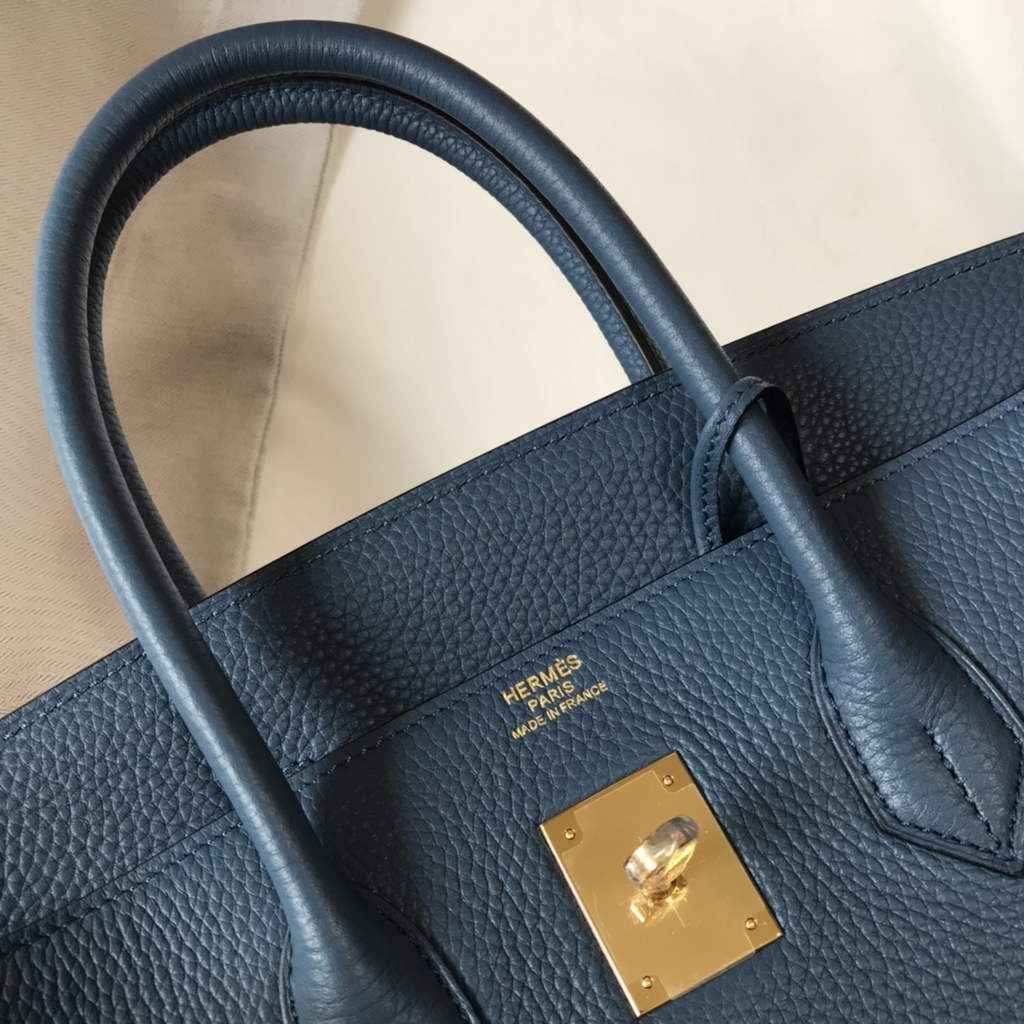 Hermès Birkin 30cm Navy Blue Togo Gold Hardware