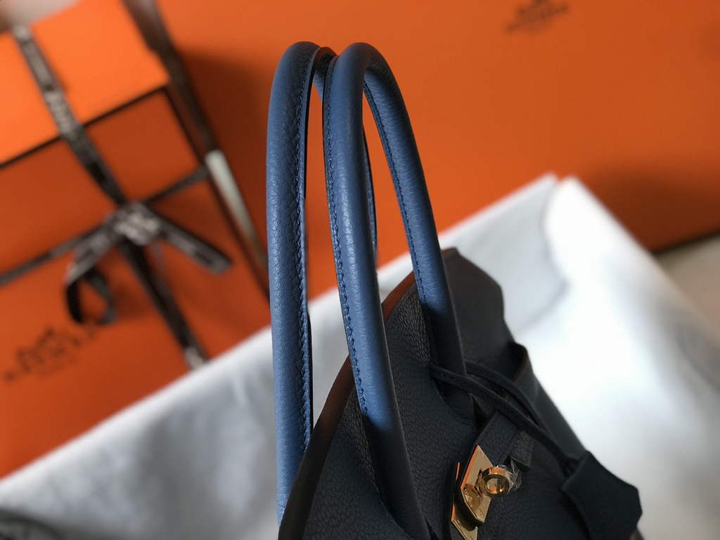 Hermès Birkin 30cm Navy Blue Togo Gold Hardware