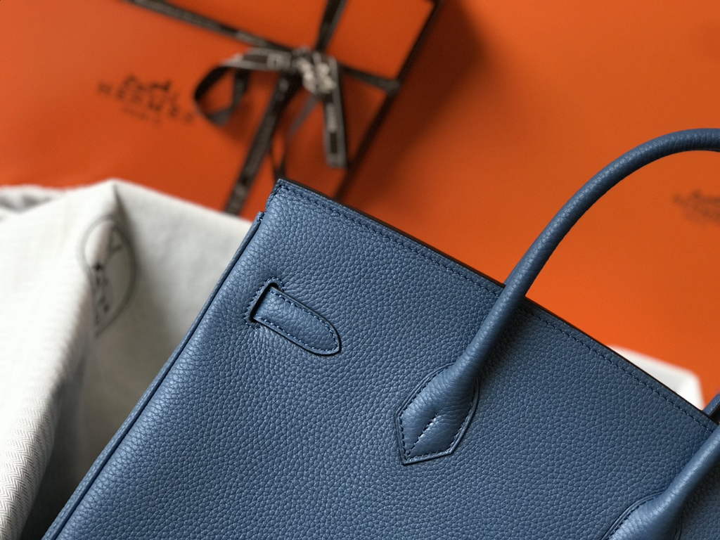 Hermès Birkin 30cm Navy Blue Togo Gold Hardware